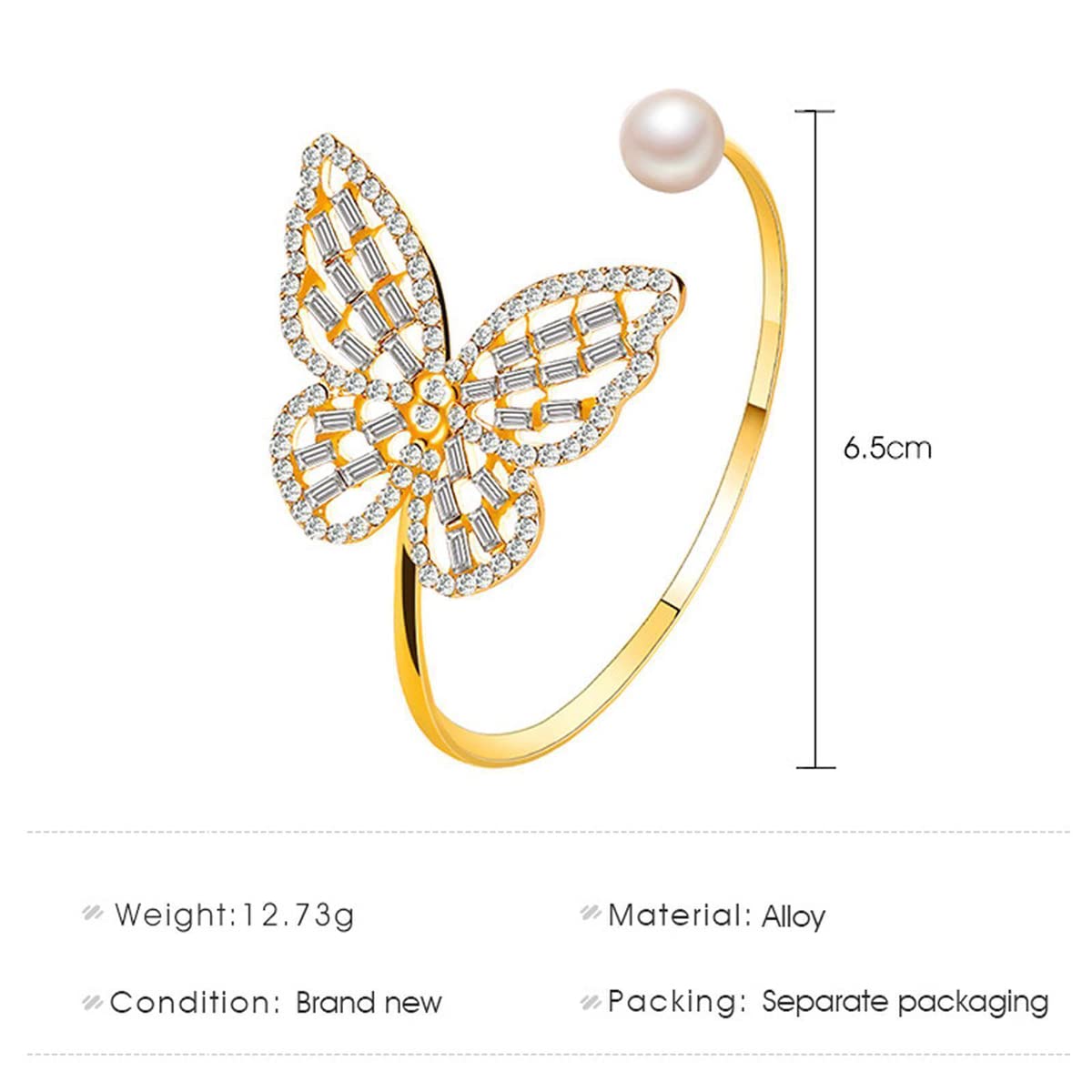 Stone Studded Butterfly Cuff Bracelet