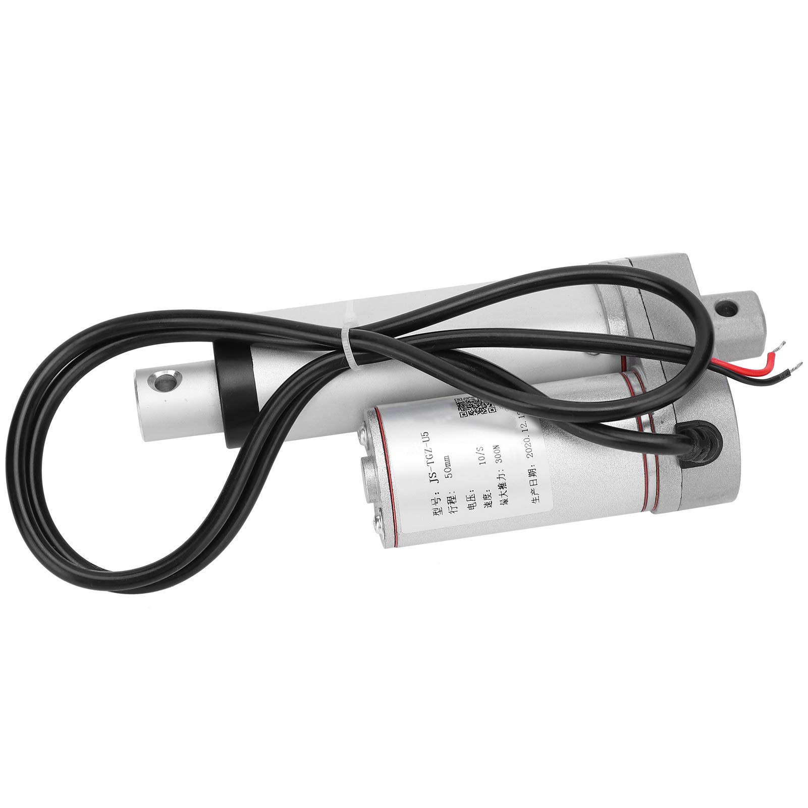 Bewinner Attuatore Lineare di Grado Industriale 300N, Putter Elettrico con Motore 24 V CC, Corsa da 50 Mm con Finecorsa e Ingranaggio in Nylon, IP45 per Macchinari di Automazione (24 V CC)