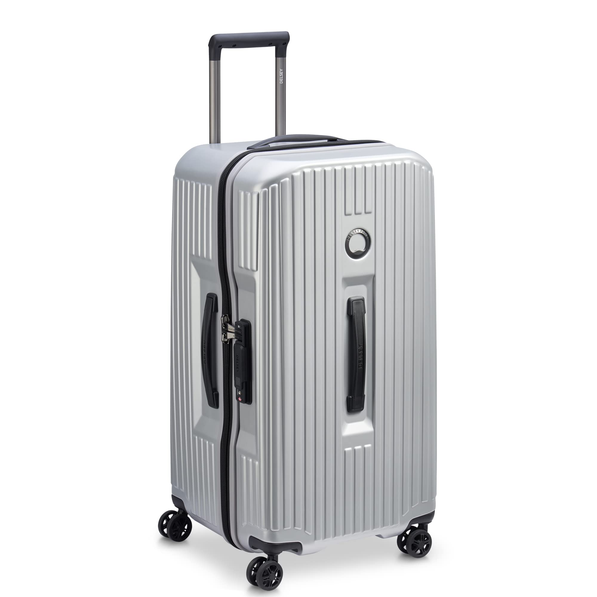 DELSEY Paris Securitime 26" Trunk Spinner (Silver, Checked-Medium 26 Inch)