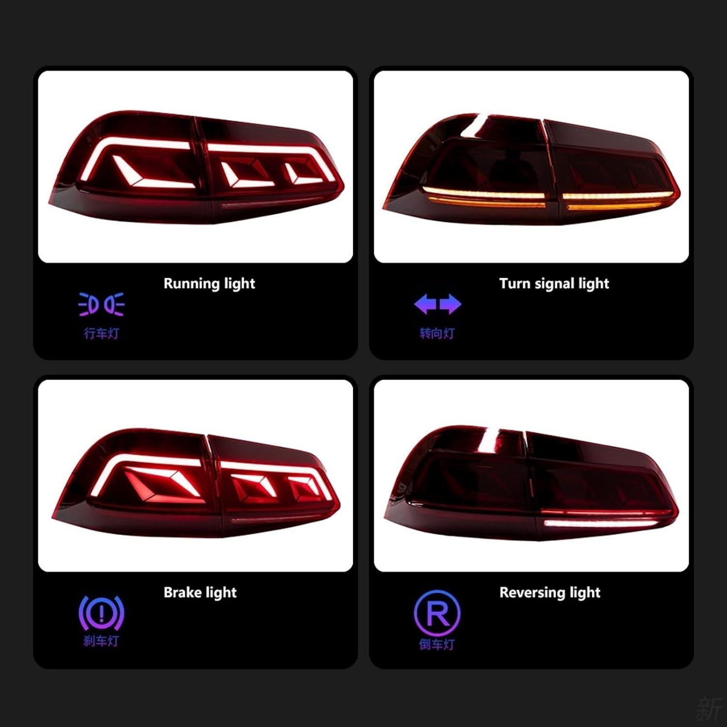 Car Lights Compatible For VW Touareg 2011-2018 LED Auto Taillights Upgrade B8.5 Style Design Dynamic Signal Lamp Tool Accessories (Color : For Original Halogen)
