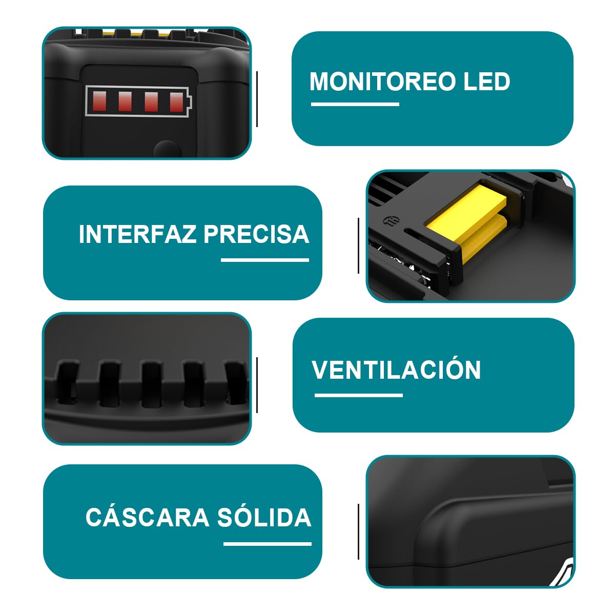 Batería 18V 5,5Ah con Cargador para Makita | Compatible BL1850 BL1860 BL1850B BL1860B BL1840 BL1830, Compatible Cargador DC18RA DC18RC DC18RD