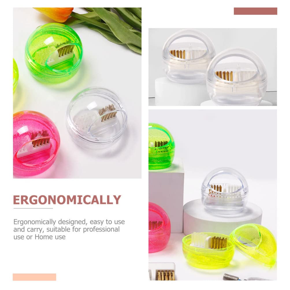 minkissy Nail Drill Brush Cleaner Box Sealed Acrylic Drill Bit Cleaning Brush Holder Case Portable Manicure Sanitation Supply