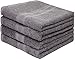 Produktbild leevitex 4er Pack Frottier Handtücher/Handtuch Set 50 x 100 cm - Qualität 500 g/m² - 100% Baumwolle in viele modernen Farben (Anthrazit/Grau)