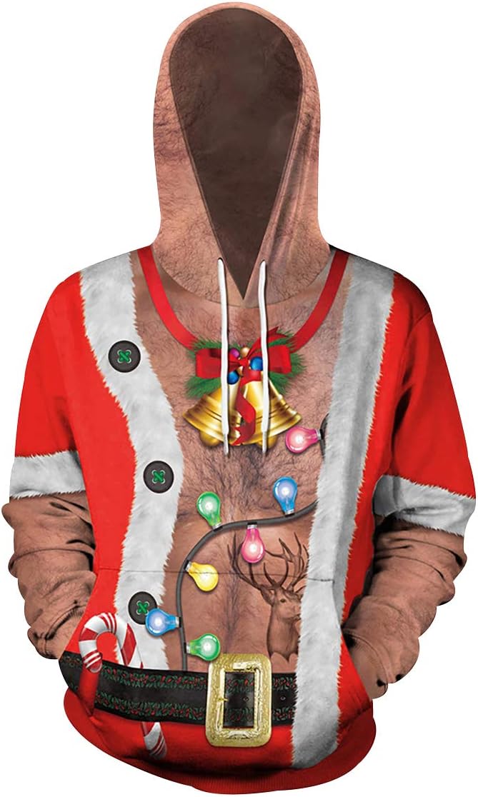 Générique Noël 3D Pull Moche Noel Rigolo Femme Pull Père Noël Renne Homme Drole Pull De Noel Femmes Ugly Christmas Jumper Pull De Noel Cerf Moches Pullover Moche Sweat Shirt Noel Cadeau