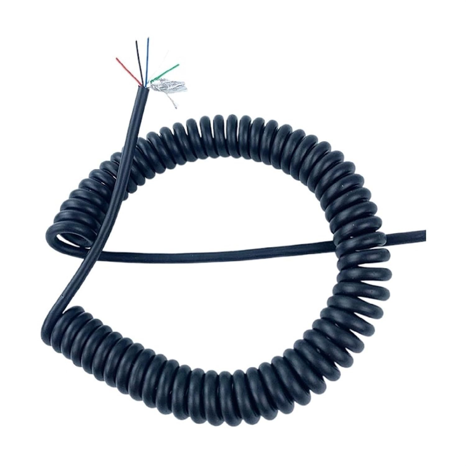 PALKSEUC Spring Spiral Spiral Expandable Wire, 5 Core 26AWG 0.15mm Spring Shielded Wire Retractable Coil Stretch 1-15 meters(Stretch 1 meter)