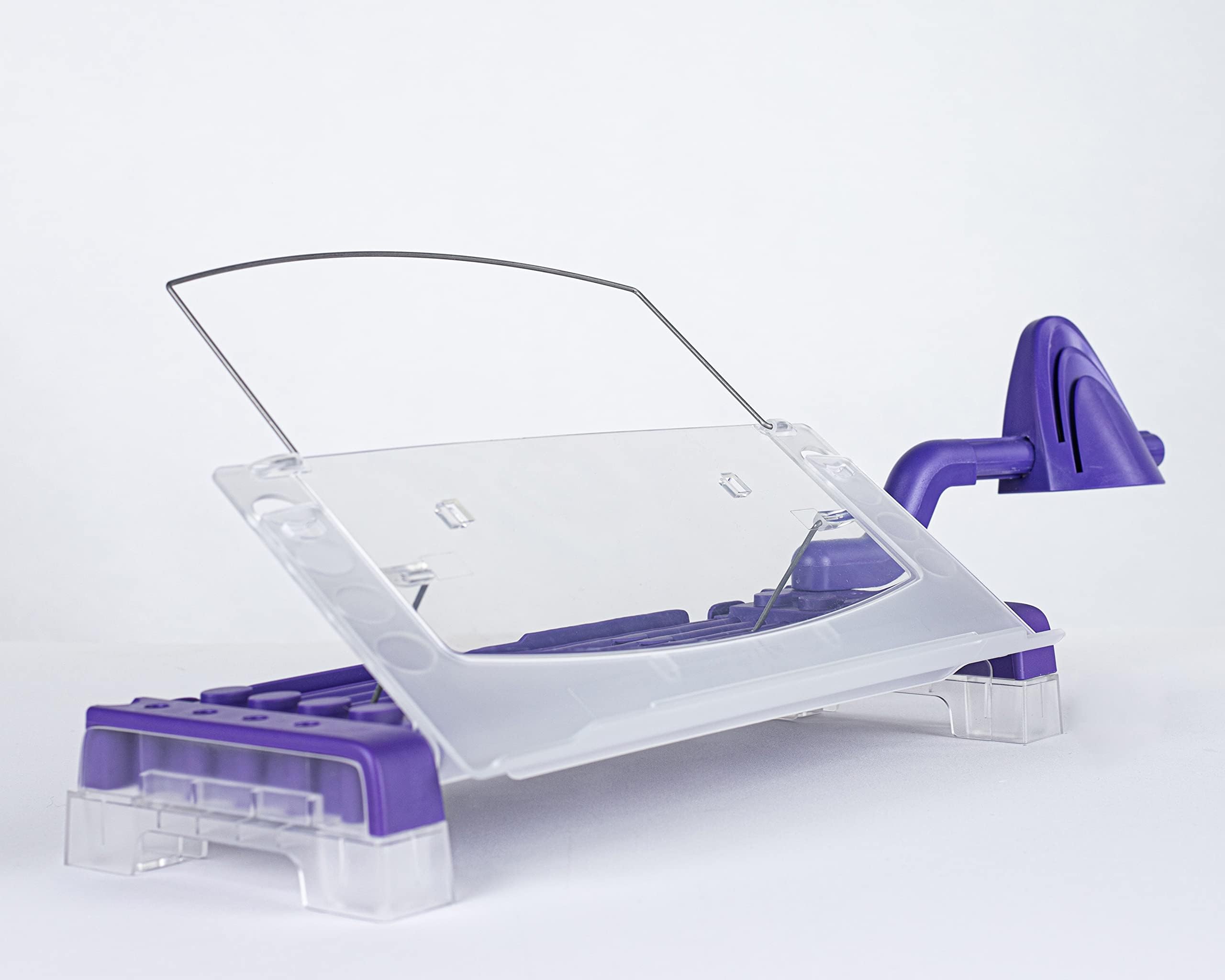 MemoScape Adjustable in-Line Document Holder for Typing | Reduces Neck Strain, Improves Focus, Boosts Desk Organization, and Workflow | Paper Holder Stand for Desk and Home Office - Purple (VUR 4040)