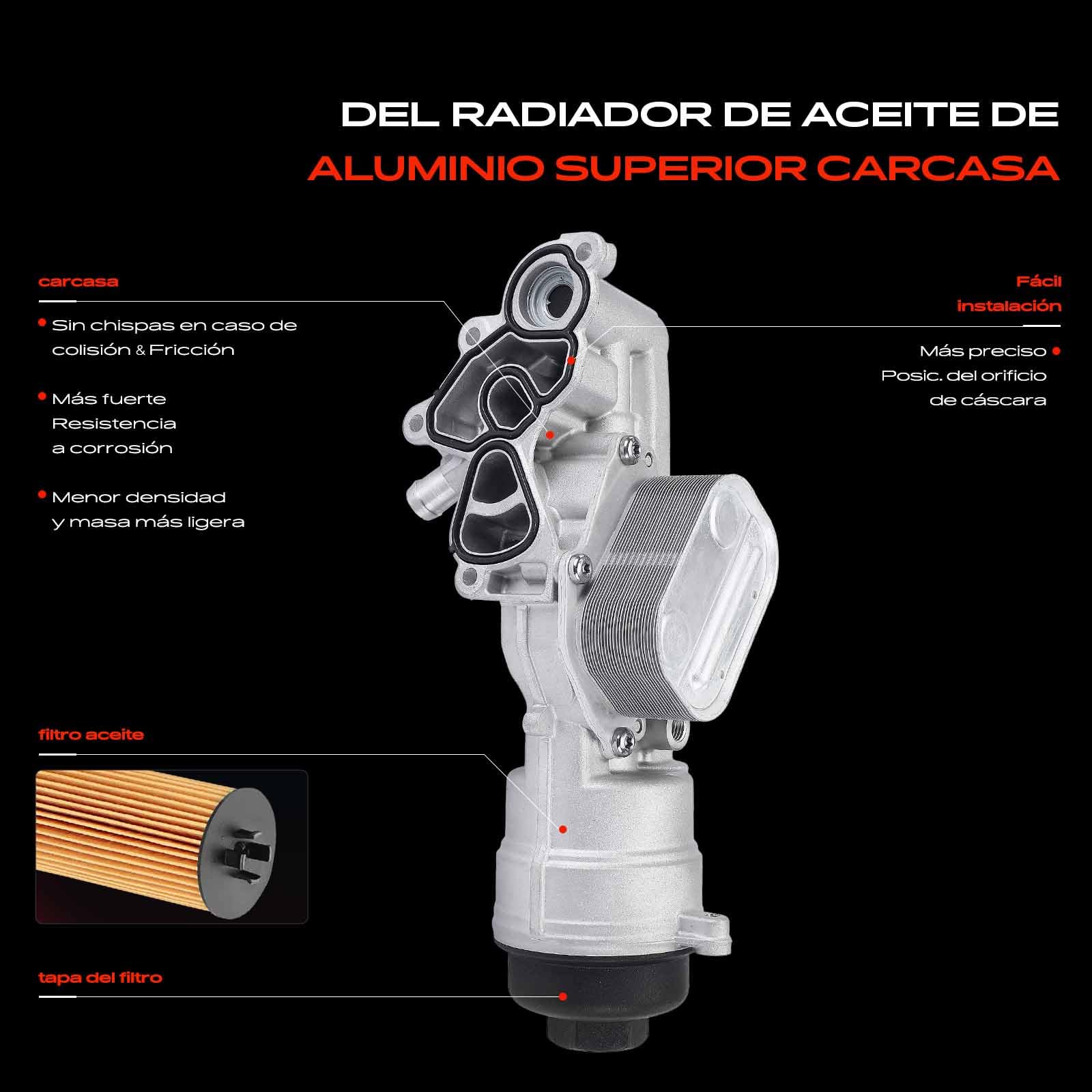 Frankberg Enfriador de aceite aceite de motor carcasa del filtro de | Compatible con: Serie 1 F20, Serie 3 F30 F80