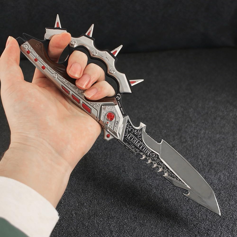 Delta Force Adage Replica — 11" Zinc Alloy Game Knife Model with Display Stand, Safe Unedged Collectible for Desk Decor, Cosplay Prop & Gamer Gift image 3