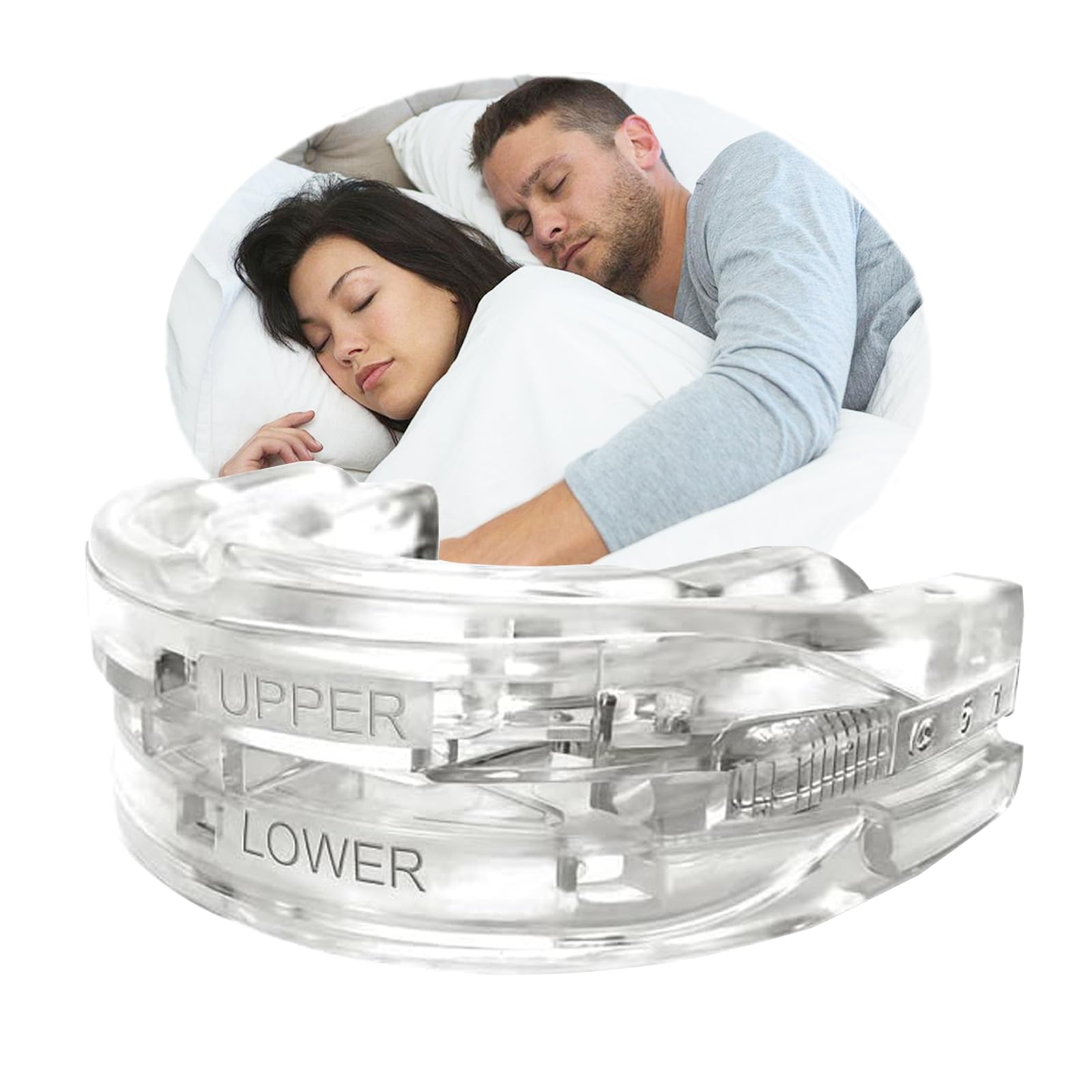 Schnarchschiene Verstellbare Aufbissschiene gegen Schnarchen und Knirschen - Anti Schnarch Schnarchstopper - Anti-Snoring Mouth Guard - Verbessert Schlafqualität (Weiß mittel)