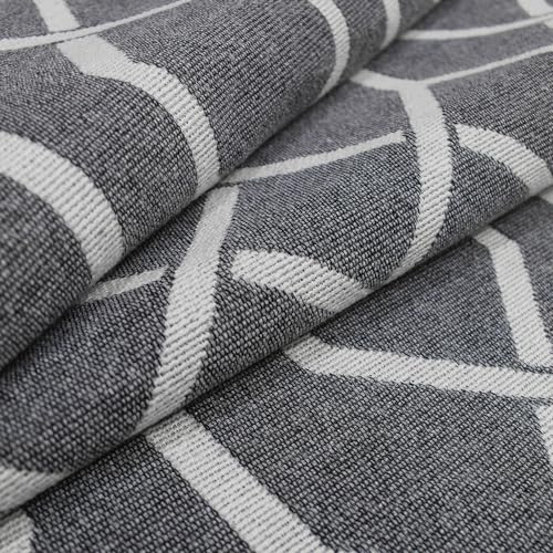 Tapete Passadeira Antiderrapante - Damasco Cinza 2,00 x 0,45