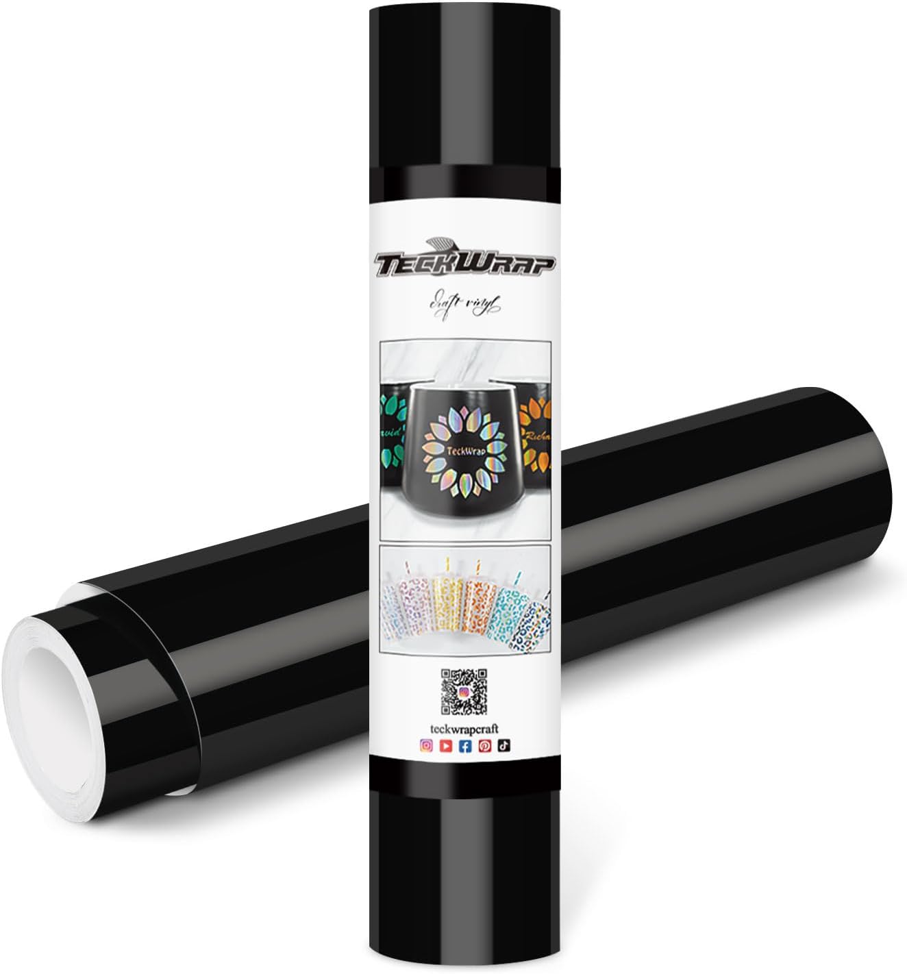 TECKWRAP Permanent Adhesive Vinyl 12" x 10' Gloss Black