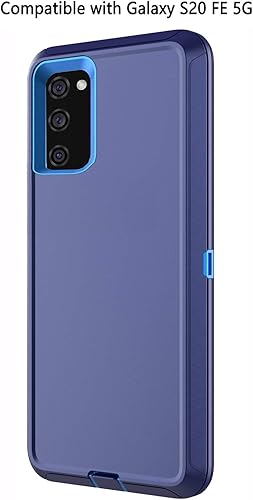 Miniatura 2 de Annymall Funda resistente a prueba de golpes para Samsung Galaxy S20 FE 5G, con protector de pantalla, policarbonato y silicona, color azul marino
