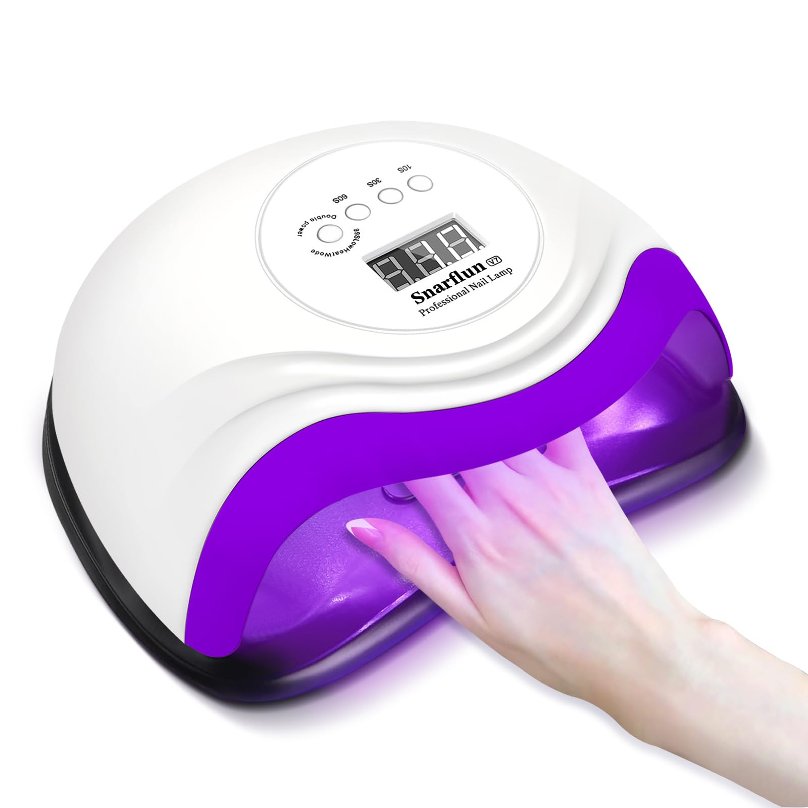 Snarflun 168W LED UV Lámpara Secadora de Uñas con Sensor Automático, Pantalla LCD, y 4 Temporizadores (10s, 30s, 60s, 99s) para Manicura y Nail Art en Hogar y Salón