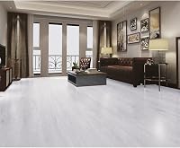 INMOZATA Öntapadós PVC Padlóburkolat - Világosszürke Fahatású Vinyl Padló, Vízálló, Csúszásmentes, 5 m², 36 db Lap, 2 mm Vastag 9