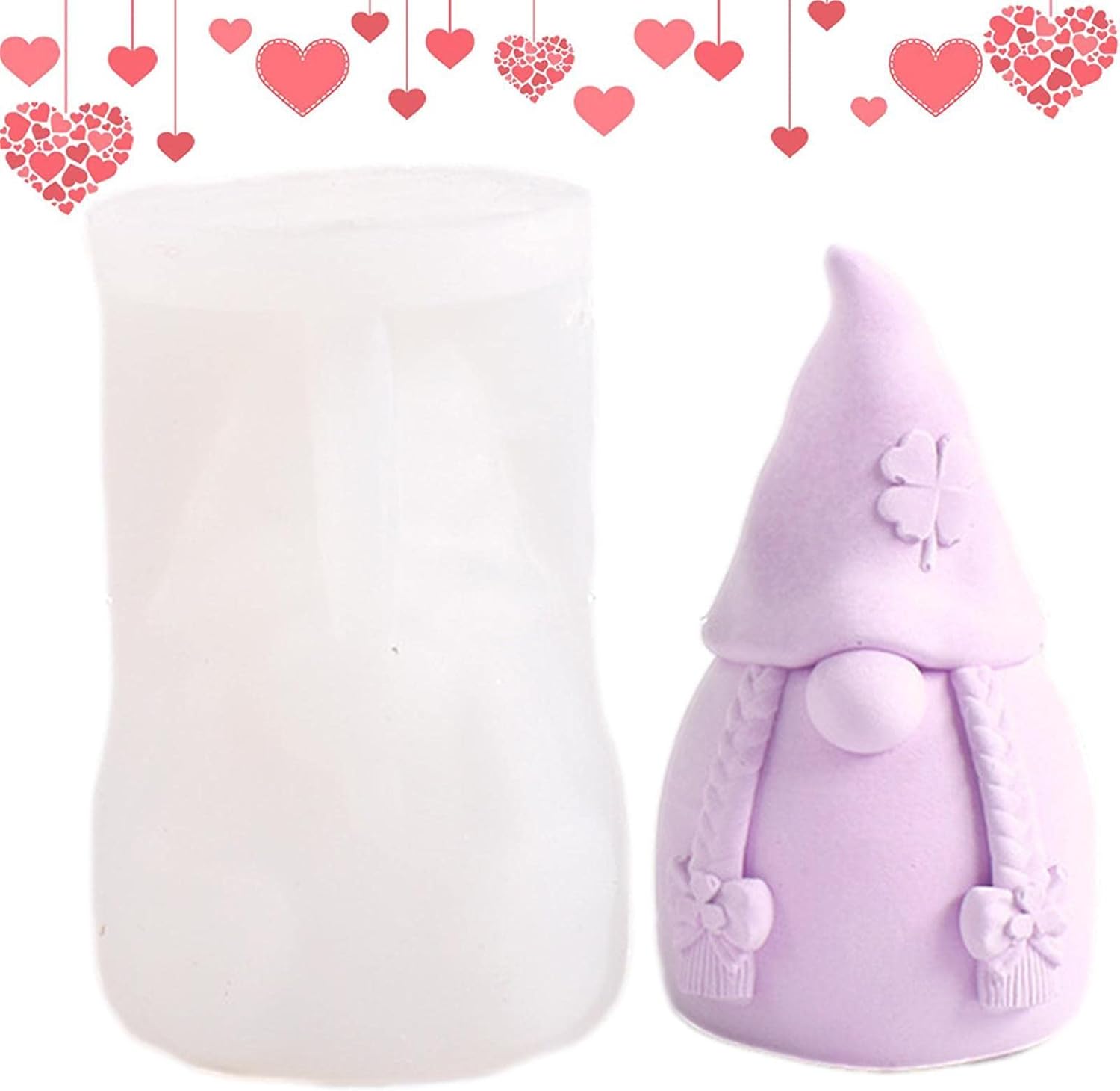 3D Gnome Silicone Resin Mold, Gnome Molds for Candle Making, Faceless Gnome Soap