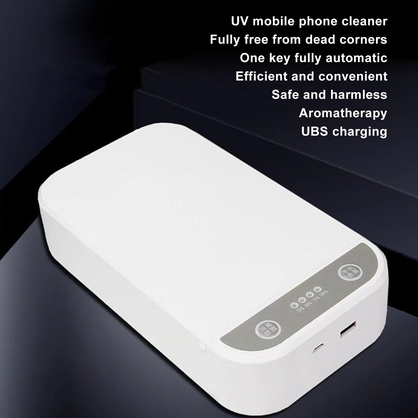 Caja Desinfectante con Luz UV, Caja Desinfectante UV para Limpiador de Teléfonos Móviles, con Luz LED Púrpura, Caja Limpiadora UV para Teléfono Inteligente, Máscara, Reloj