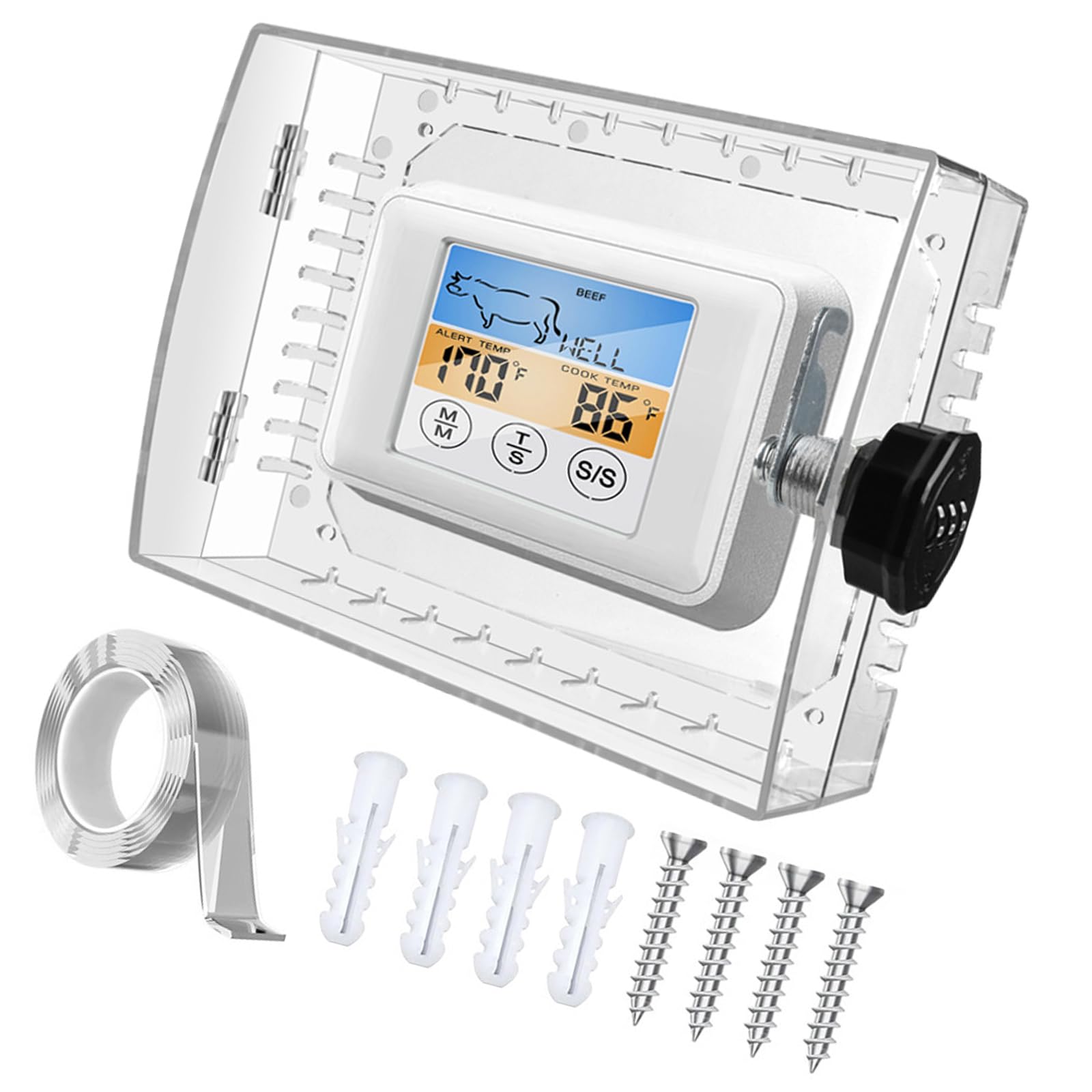 Thermostat Security Box with Clear Designs Includes Combination Accessories for Protecting Wall Thermostats Clear Thermostat Guard