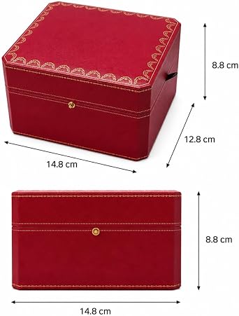 Watch Display Box Wooden Frame Timepiece Case with Wooden Frame Structure and Soft Cushion Lining for Santos de Cartier