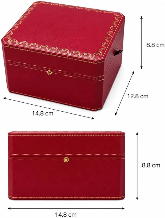 Watch Display Box Wooden Frame Timepiece Case with Wooden Frame Structure and Soft Cushion Lining for Santos de Cartier