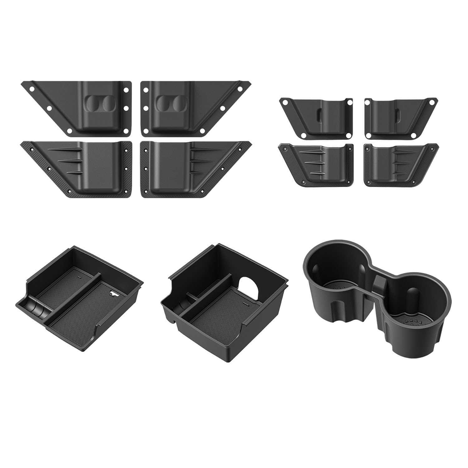 PTYYDS Side Door Storage Pocket Compatible with 2021-2024 Ford Bronco 4-Door Side Door Organizer Box Center Console Organizer Cup Holder Replacement for 2021-2024 Ford Bronco Accessories