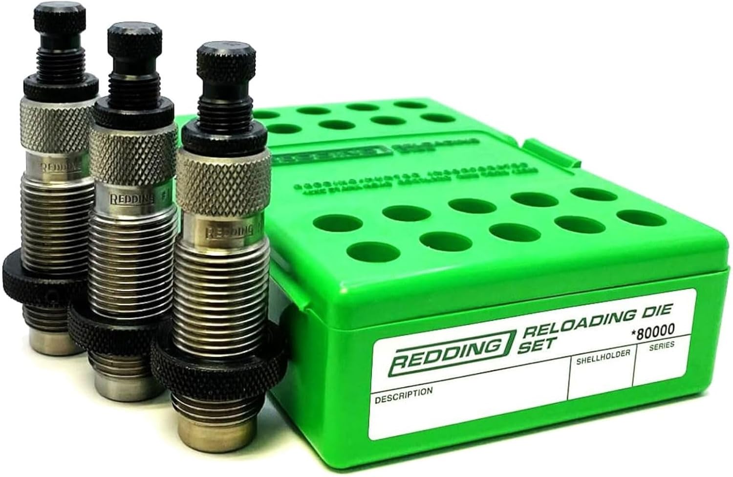 Redding Reloading Three Die Set | Durable Precision-Machined Reloading Tool for Advanced Full Length Resizing of Straight-Wall Cases