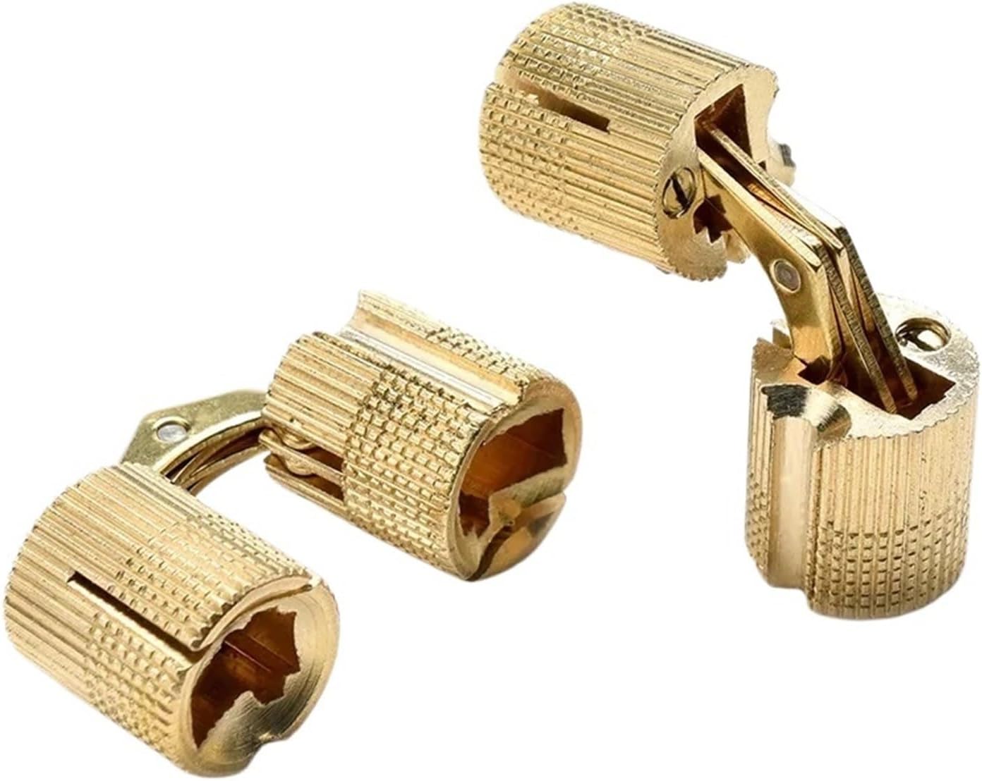 1/2pc Coppe Brass Barrel Hinge Hidden Cabinet Cylindrical Invisible Door Installation Furniture Hardware(16mm)