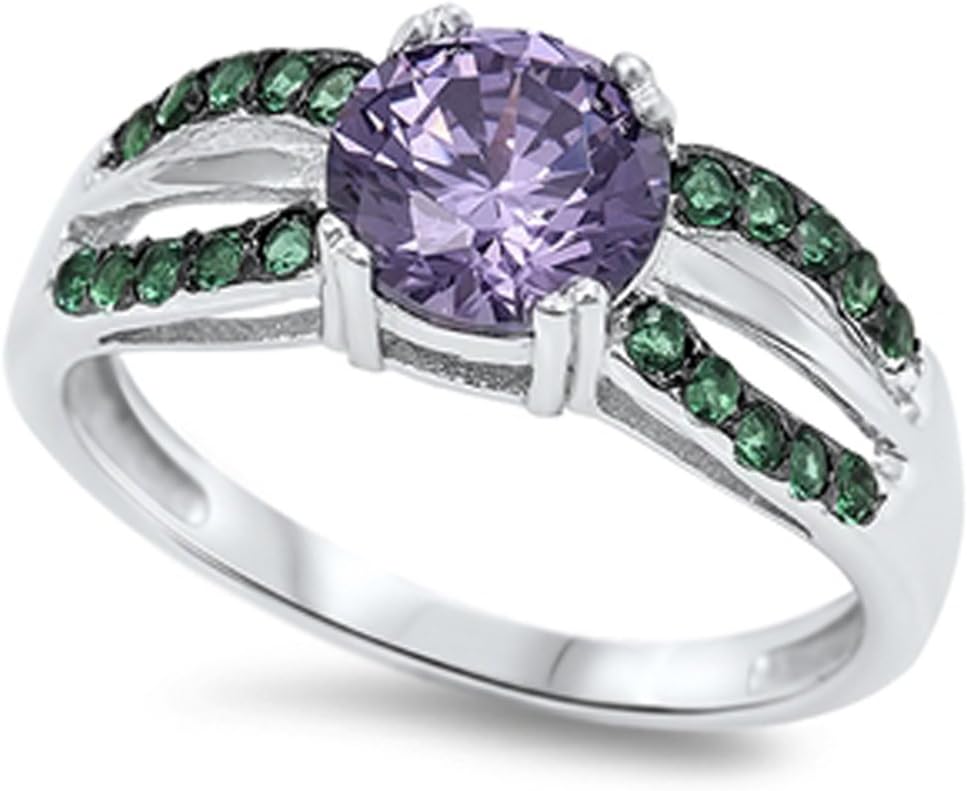 CHOOSE YOUR COLOR Sterling Silver Round Ring