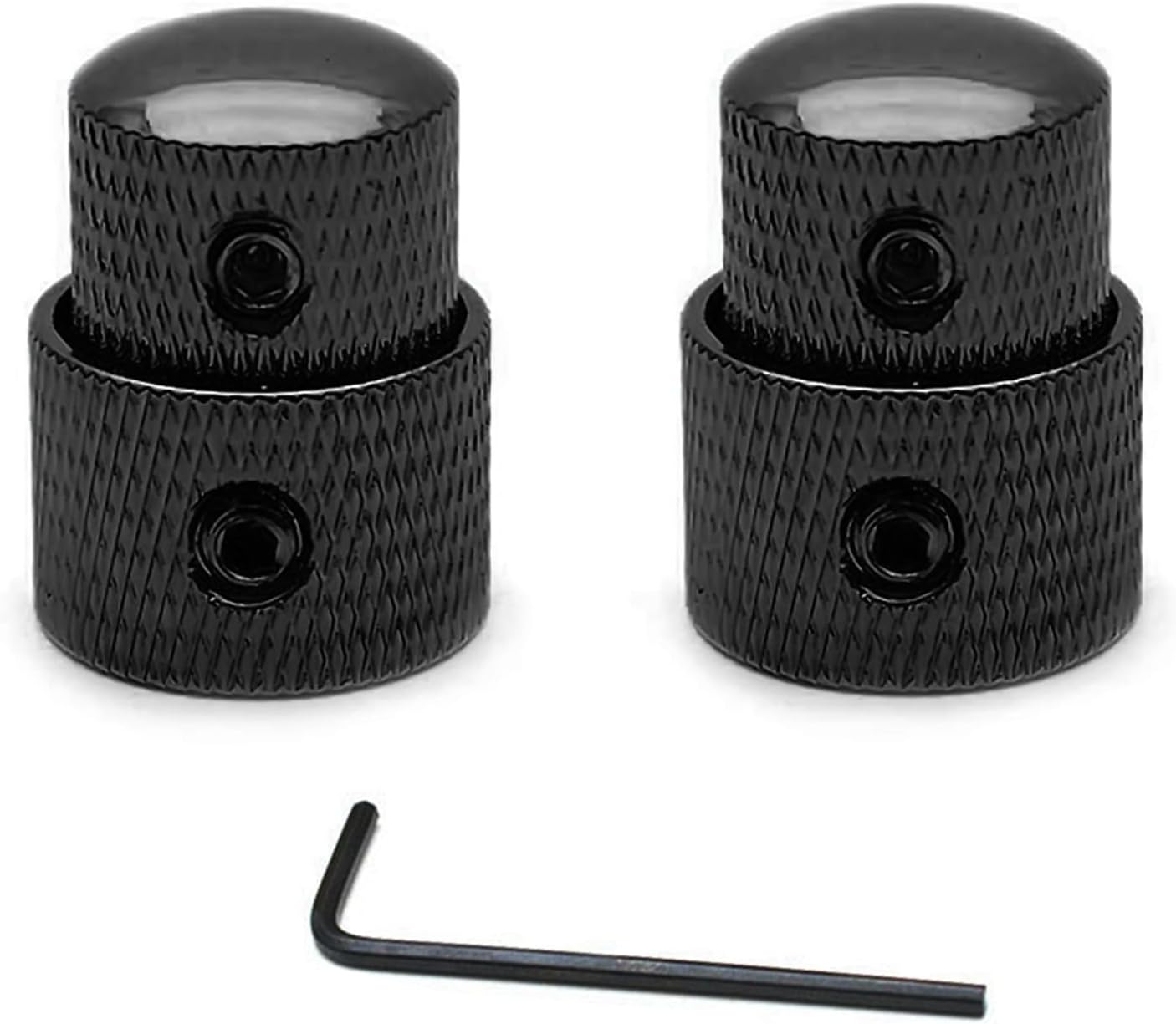 SAPHUE Guitar Dual Concentric Stacked Control Knobs Sets Metal with Wrench Replacement for Electric Guitar Bass 2 Sets