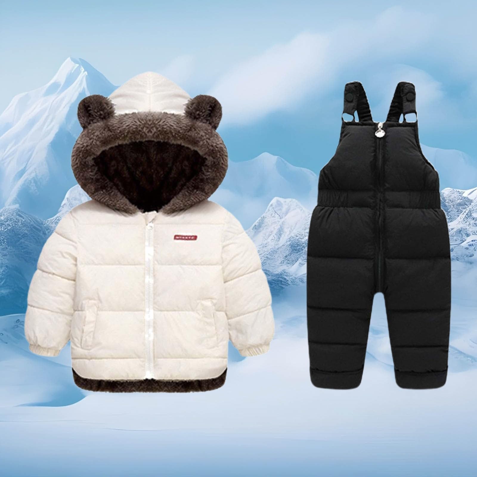 Generisch Traje de nieve para niños de un solo color, juego de 2 piezas, chaqueta de esquí con pantalones de esquí, impermeable, resistente al viento, ajuste perfecto y comodidad