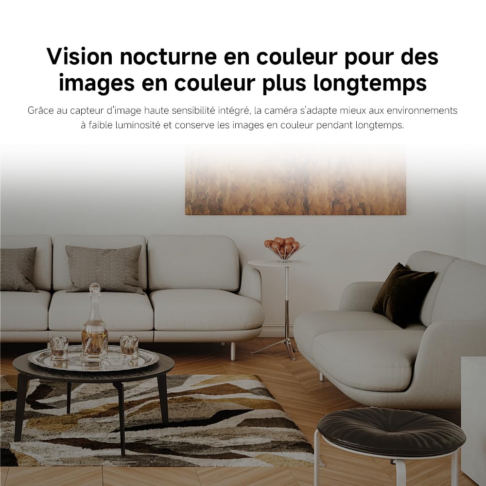 XIAOMI C301 Caméra Intérieure 2K 3MP 360° Surveillance WiFi 6 Détection Personnes Audio Bidirectionnel