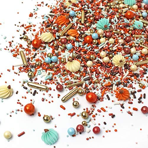 Pumpkin Carriage| Cream| Orange| Rose Gold| Soft Blue| Metallic Gold| Fall Halloween Sprinkle Mix, 2OZ (Sample Size)