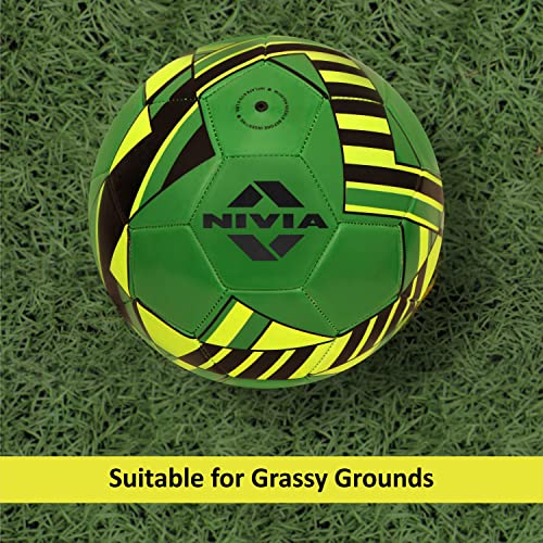 Image of Nivia Blade Machine Stitched Football - Green /Outer Material:PVC (Size: 3)