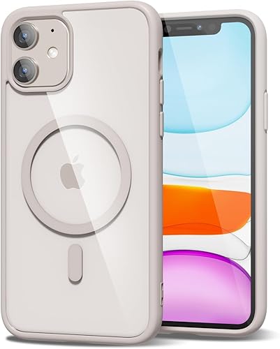 oakxco Funda magnética transparente compatible con Magsafe, delgada, transparente, no amarillea, híbrida de silicona suave y cubierta protectora de