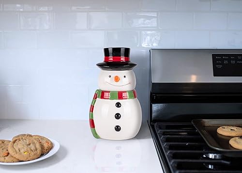 Miniatura 6 de 100 North Dolomite - Tarro de cerámica para galletas y dulces de Navidad de 11 x 6.5 pulgadas con tapa hermética perfecto para recipientes de