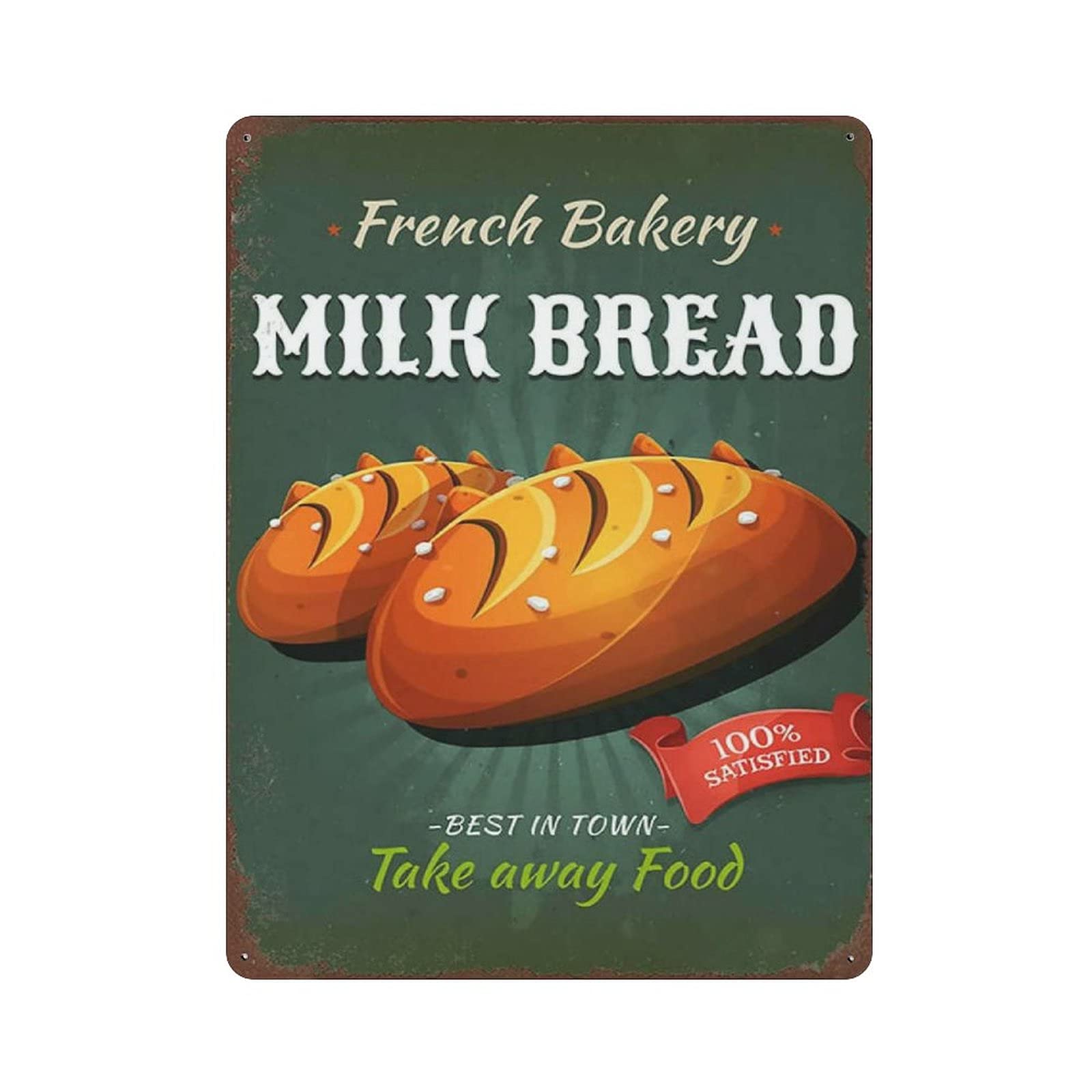 Metal Tin Sign Mike Bread Fast Food Vintage Tin Poster Metal Sign Wall Decoration Country Kitchen Home Garage Decor 16"x12"