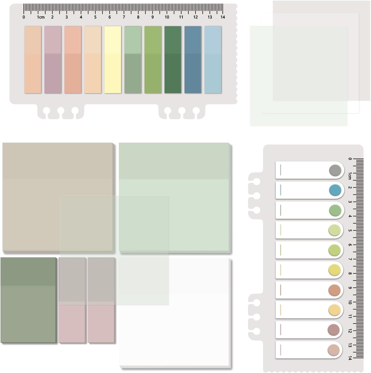 TERRIFI 700 Sheets Transparent Sticky Notes, 3 x 3 Inch Clear Waterproof See-Through Memo Pads, Self-Adhesive Translucent Writable Index Tabs for Annotating Books, Office, and School Supplies
