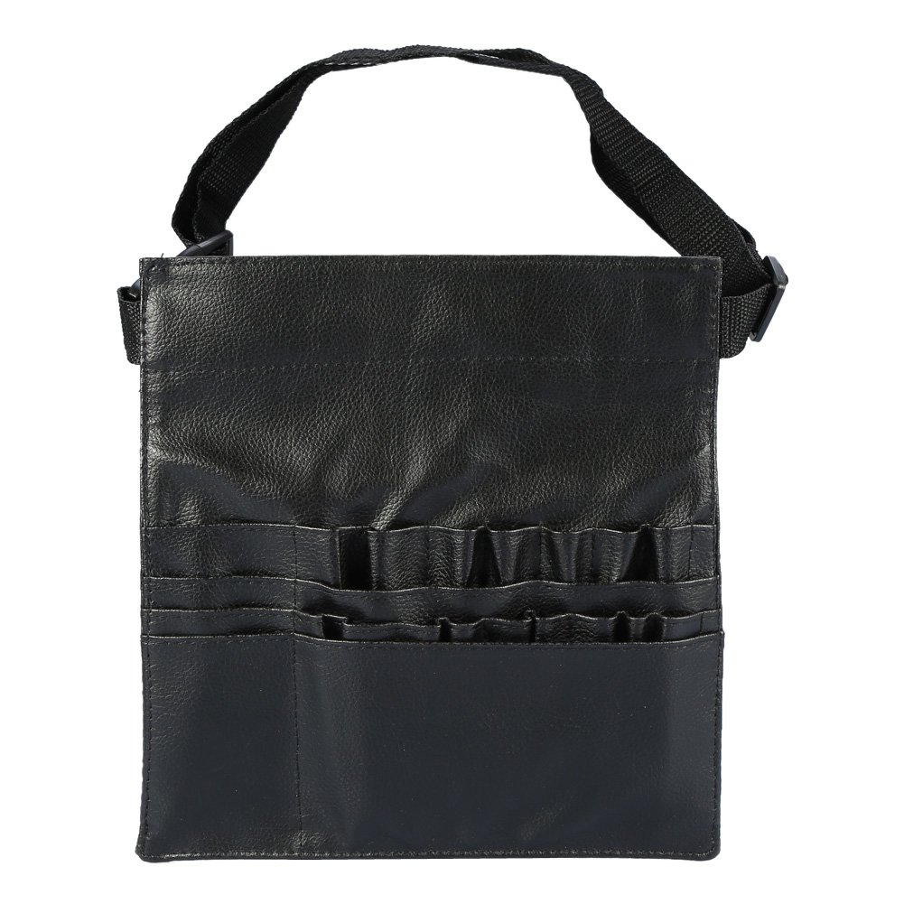 Borsa per pennelli per trucco, custodia professionale per pennelli per trucco cosmetico in PU nero