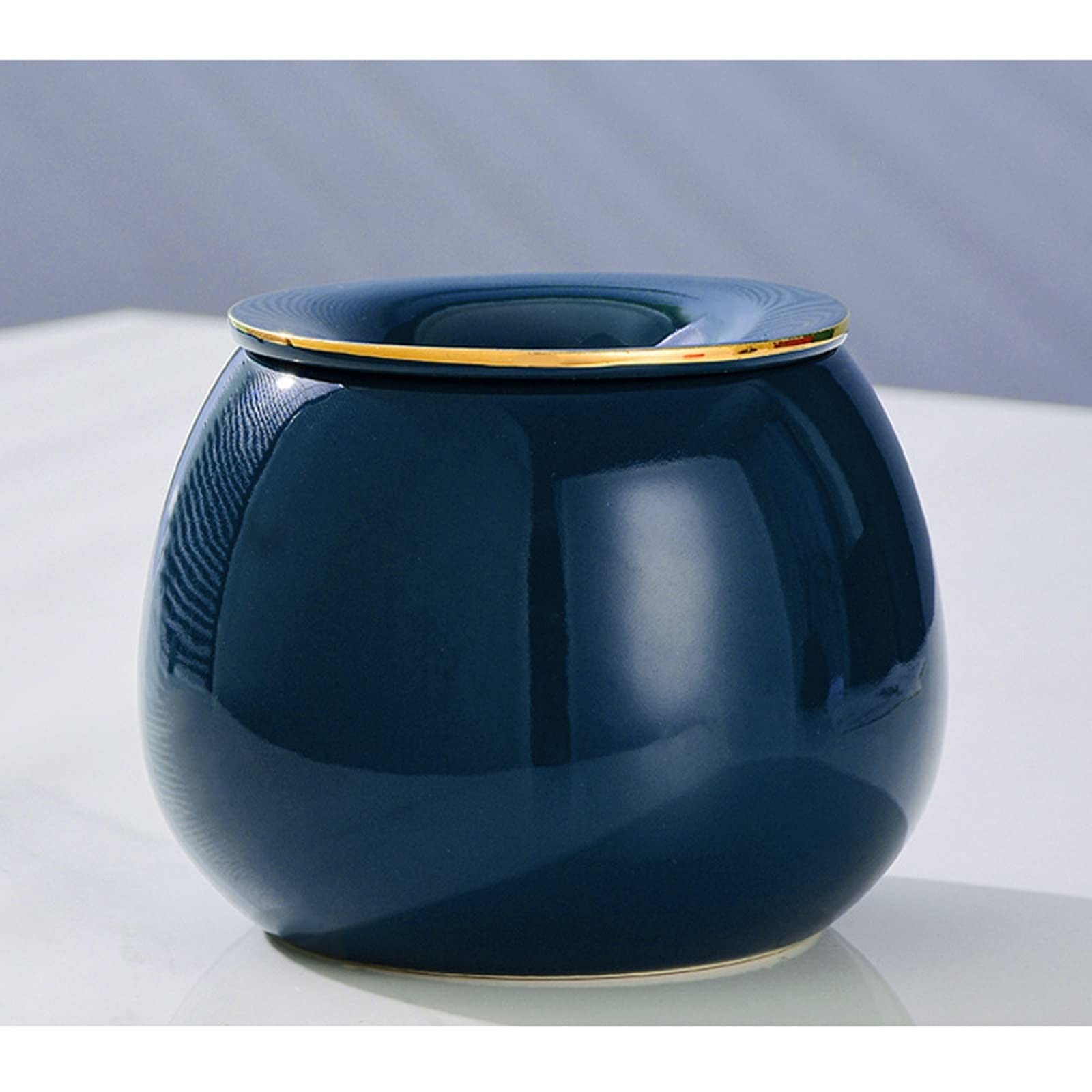 Ashtray Ceramic,Portable Windproof Cigarette for Indoor or Outdoor Use,Ash Tray with Funnel Lid