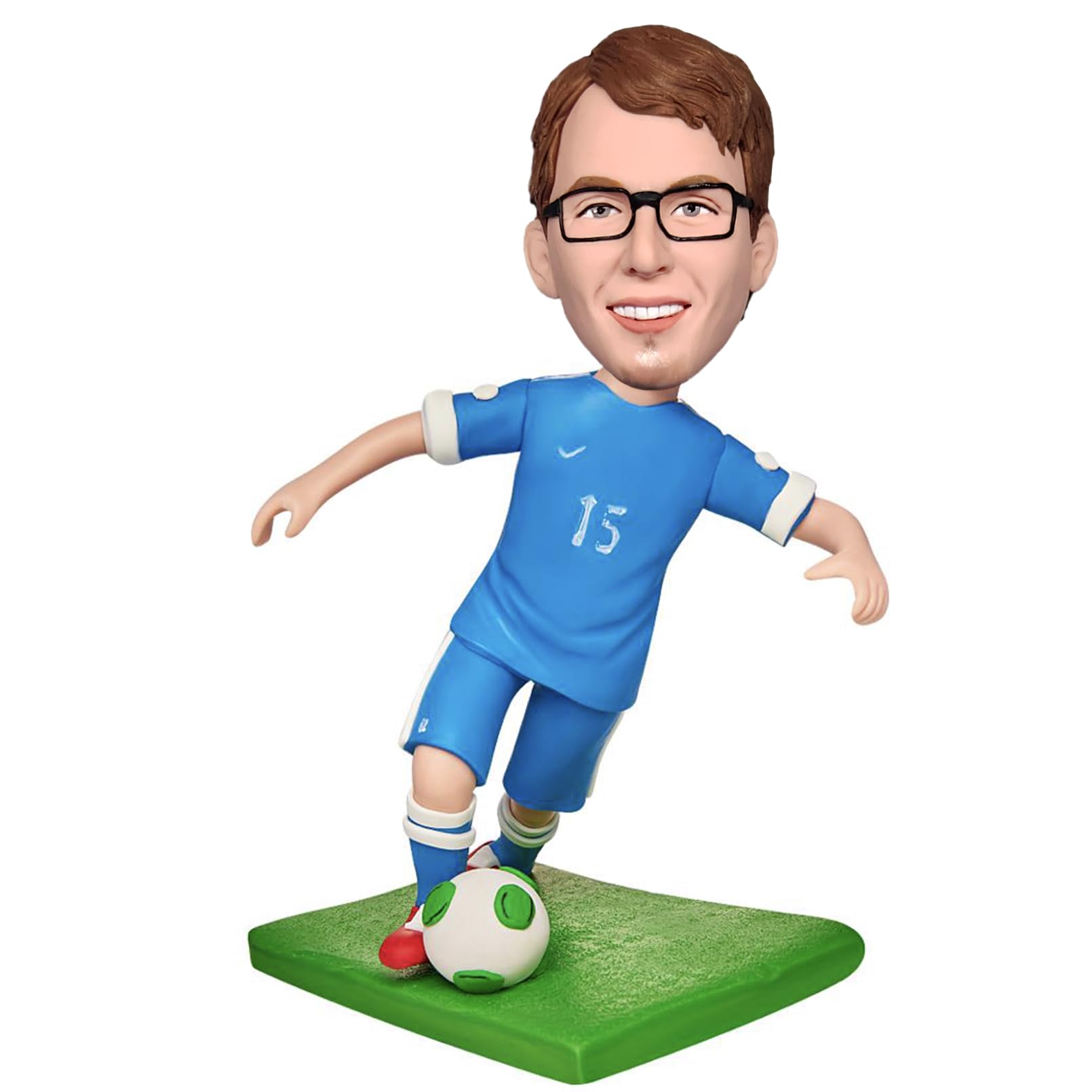 FASHIONB?BBLEHEAD Custom Bobble-Heads Figurine Customized Doll, Running Soccer Sports Custom Bobble Head are Handmade and Given as Gifts to Fathers Boyfriends Family