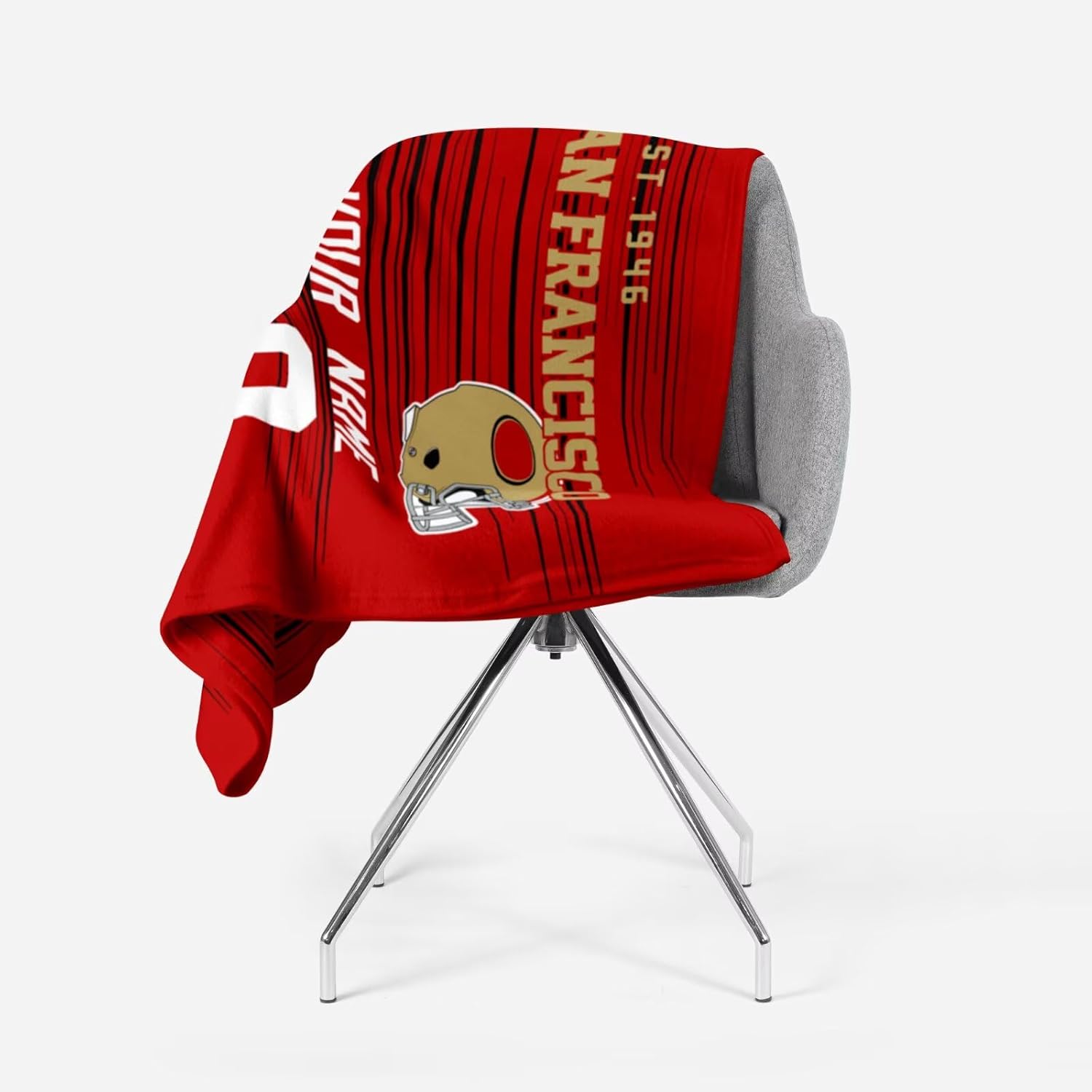 ANTKING San Francisco Throw Blanket Custom Name and Number Personalized Blanket for Men Women Boy Gifts - Image 3