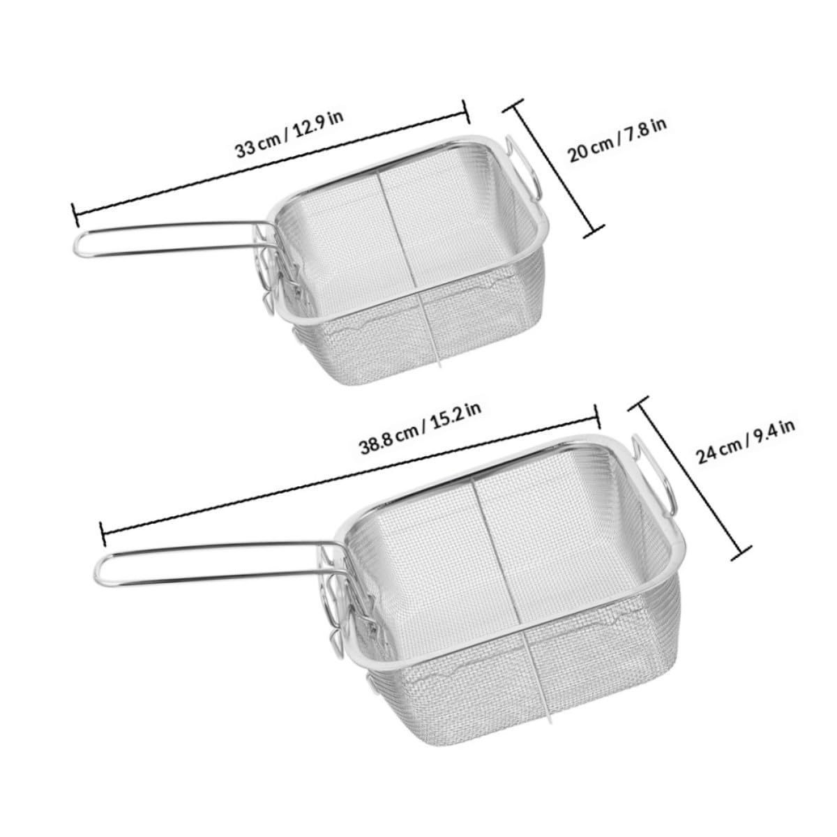 Amosfun Cesta de Freidora de Acero Inoxidable 2 Piezas Reutilizable