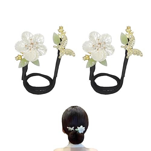 2Pcs Elegant Hair Disk Bun Maker Crystal Roller French Style