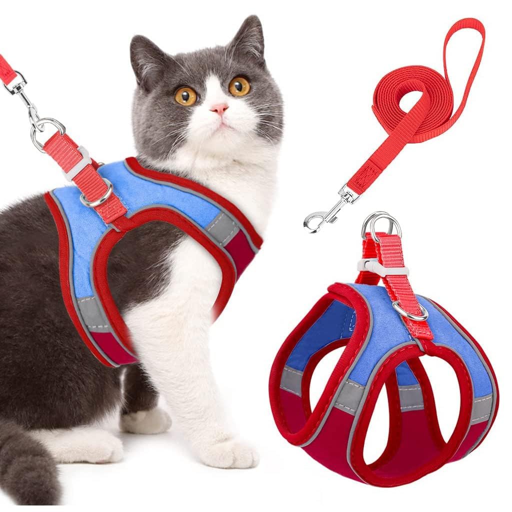 ATETO Cat Harness with Leash for Walking|| Adjustable Soft Faux Kitten Vest Harness|| with Safety Reflective Strip|| Pet Walking Leash for Outdoor(Pack of 1). (B0CQTKNG8B) Amazon Price History, Amazon Price Tracker