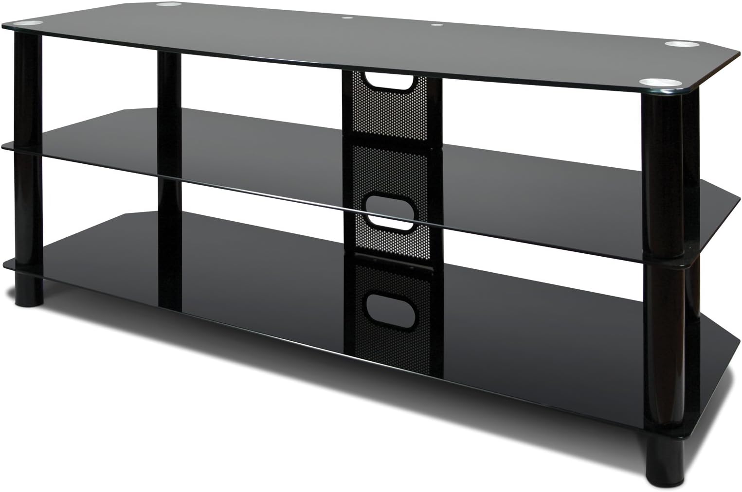 Avista Flat Panel 60-inch TV Console with Glass Shelves, Black