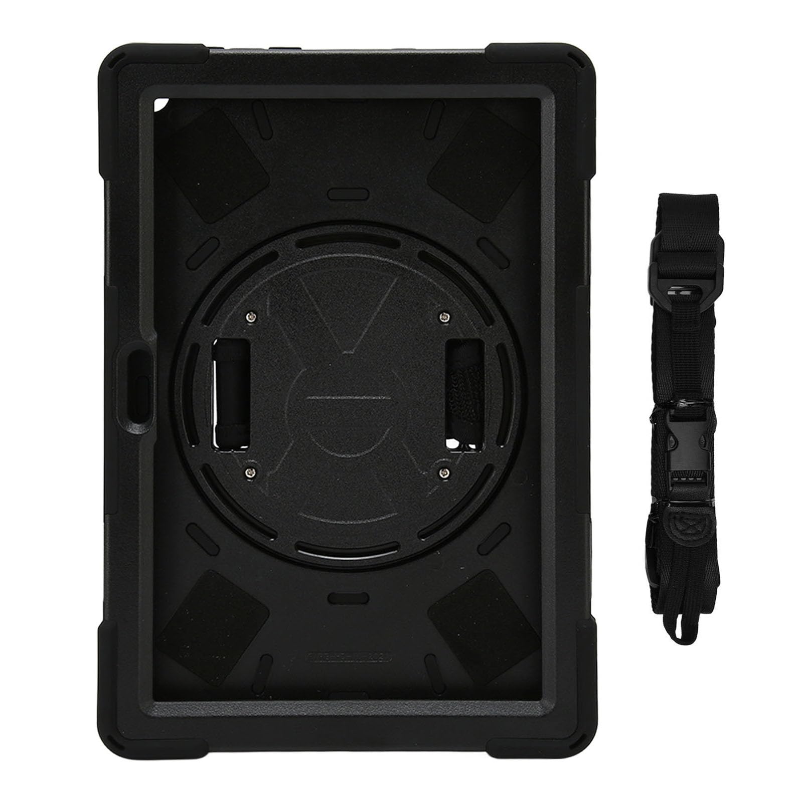 Lazmin112 Custodia per Tablet Fire HD 10, Copertura per Tablet a Protezione Multipla Staffa Girevole a 360 Gradi con Spallacci Custodia Antiurto, Custodia per HD 10 Plus 2021 (Nero)