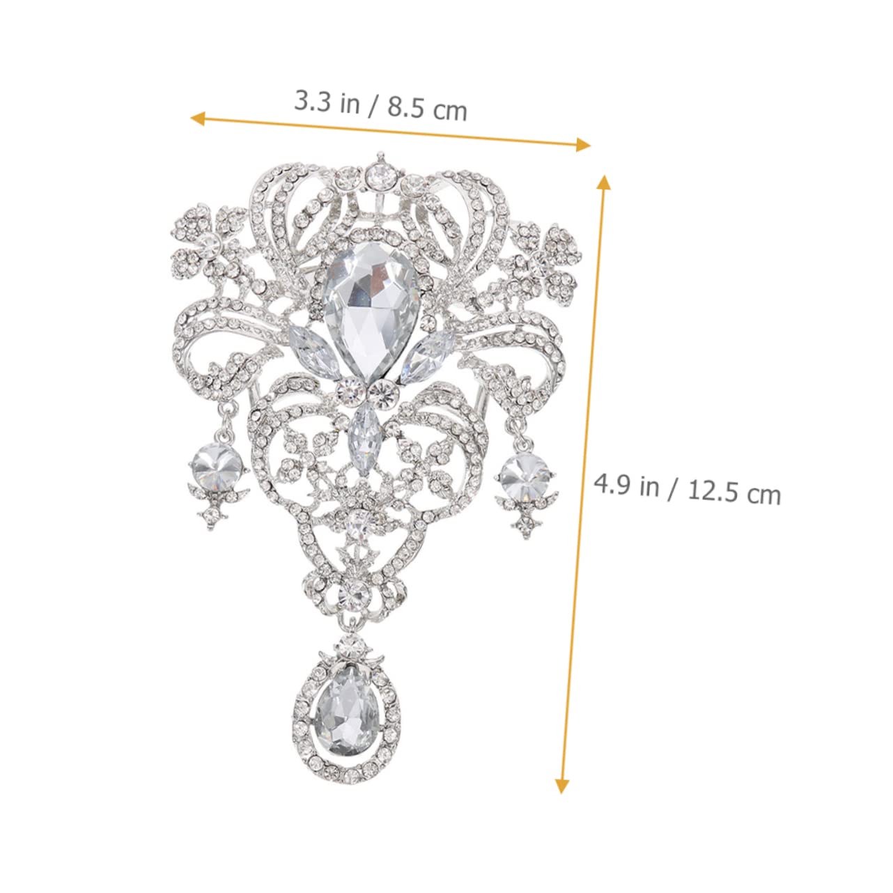 Festival Broschen Frauen Silber Strassbrosche stilvolle Corsage Pin für Kleidung und Dez.