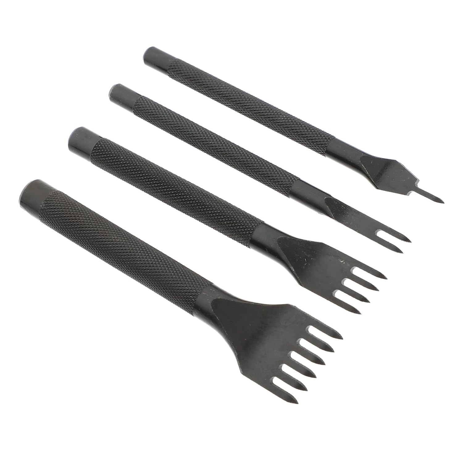 Veemoon 4pcs Leather Hole Puncher Tool Slip Handle Steel Punches for DIY Leather Craft Belt Hole Punching Craft Supplies