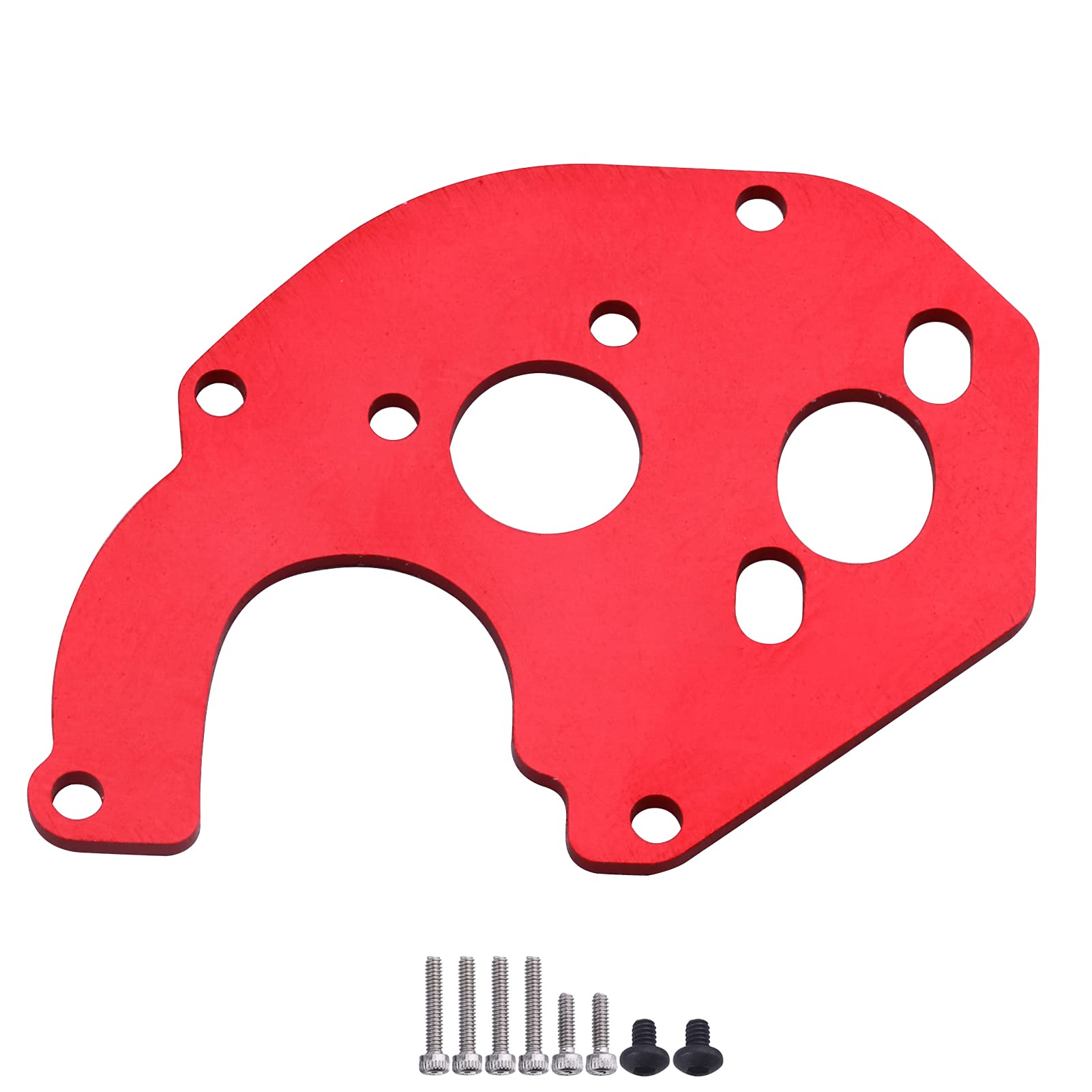FriHobby Aluminum Motor Mount Metal ECX Barrage Motor Plate Gearbox Adapter for 1/24 Axial SCX24 C10 90081 AXI00001 AXI00002 RC Crawler Replacement (Red)