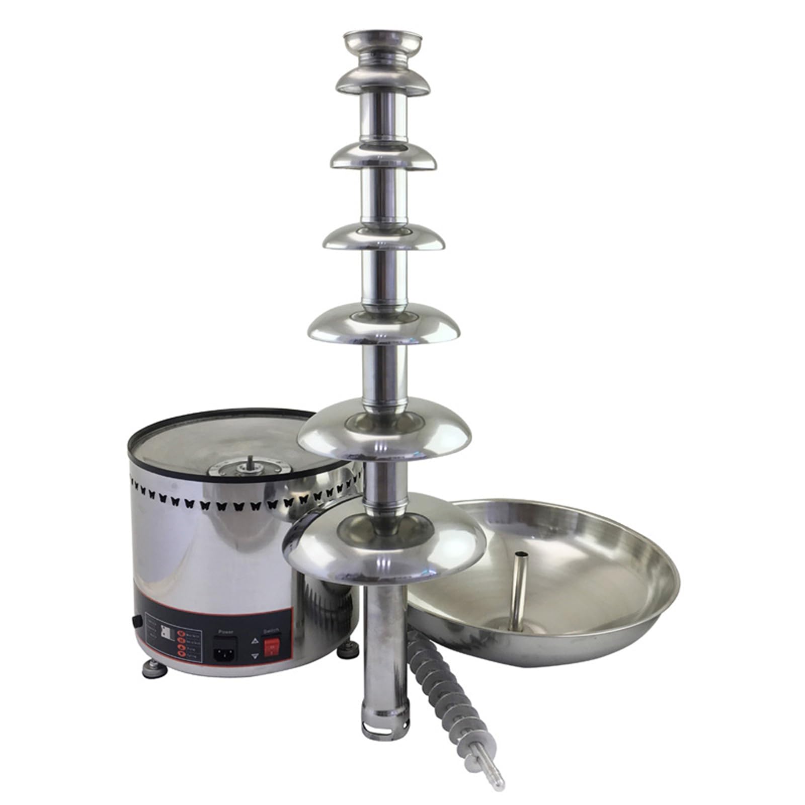 WYDDDARY Chocolate Waterfall Fountain 7 Tiers 17.6Lbs Commercial Stainless Steel Chocolate Fountain Towers DIY for for Party Restaurant Wedding Hotel 110V