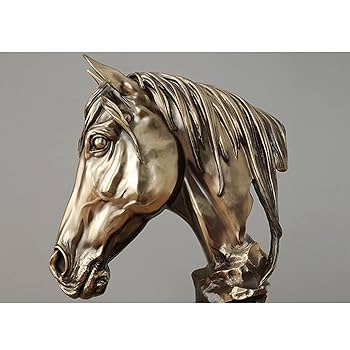 Amazon.co.jp: 馬 置物 オブジェ 彫刻 冷間鋳造のブロンズ製